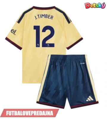 Lacne Dětský Futbalové dres Arsenal Jurrien Timber #12 2026-27 Krátky Rukáv - Tretina (+ trenírky)
